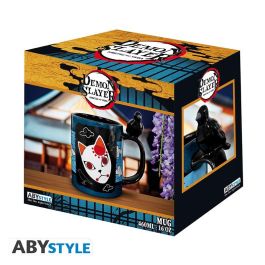 Abystyle Taza Demon Slayer Tanjiro Kamado con Mascara y Cuervo Kasugai en Asa, Ceramica, 460 ml