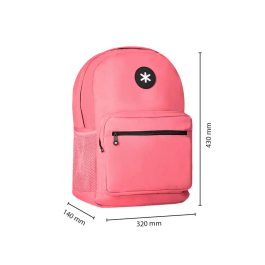 Antartik Mochila escolar con asa y bolsillo frontal con cremallera, color Coral, 320x140x430 mm
