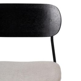 Silla Negro-Blanco Tejido-Metal Salón 49 X 53 X 80 cm