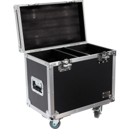Algamlight Flight Case con Ruedas para 2x MS150 - Madera y Espuma, Ruedas con Freno, Cierres Mariposa