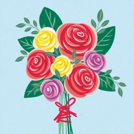 CreArt 20x20 cm Ramo de rosas, Ocio creativo, Adulto, Pintar por números, 25520, Ravensburger
