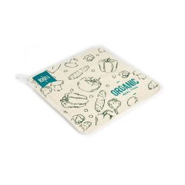 Kinvara Paño Cocina Rizo 50 cm Algodón Orgánico Verde Blanco