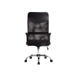 Q-connect Silla de Dirección Base Metal Respaldo Alto Regulable en Altura Piel y Malla Negro