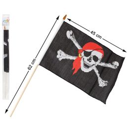 Bandera Pirata 45x30 cm con Mástil de Madera 62 cm Temática Piratas Precio: 1.49999949. SKU: B14K6CKWDL