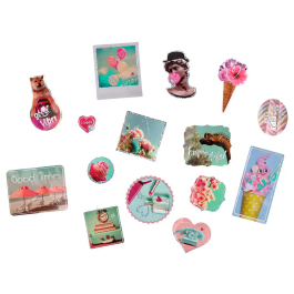 Imaginovo Pegatinas Good Vibes Diseños Surtidos para Ordenador y Decoración, PVC, 145x140 mm