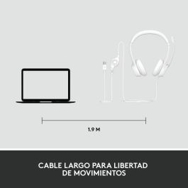 Logitech H390 Auriculares USB-A con Microfono con Cancelacion de Ruido y Almohadillas de Piel Sintetica para Ordenador, Reuniones, Musica, 1.9 m