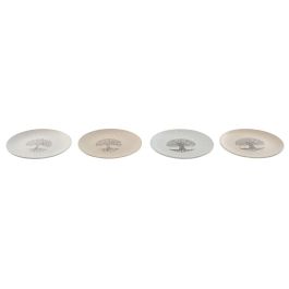 DKD Home Decor Plato Tradicional de Gres Árbol de la Vida, 20 cm, Beige y Blanco Roto, Apto Microondas y Lavavajillas, 4 Unidades DKD Home Decor Plato Tradicional de Gres Árbol de la Vida, 20 cm, Beige y Blanco Roto, Apto Microondas y Lavavajillas, 4 Unidades