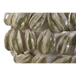 DKD Home Decor Centro de Mesa Tropical de Gres Blanco Verde Carambola 30x30x19 cm
