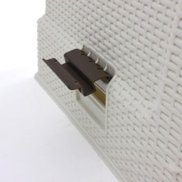 Curver Baño Bandeja Extensible para Gatos con Pala y Compartimento - Estilo Ratán - Blanco Marfil