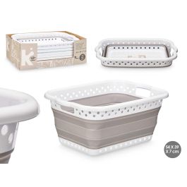 Arte Regal Cesto Rectangular Plegable 16L, Blanco/Gris, Plástico (PP/TPR), 54x39x23.5 cm (Abierto) (6 Unidades) Precio: 77.50000027. SKU: B1A3FSEBAG