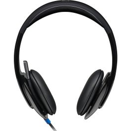 Logitech H540 Auriculares USB con Micrófono con Reducción de Ruido, Sonido Estéreo Digital y Controles en Oreja. Diseño Cómodo