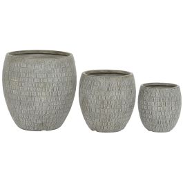 Set de Maceteros Home ESPRIT Gris Fibra de Vidrio Magnesio 55 x 55 x 55,5 cm (3 Unidades) Precio: 152.50000018. SKU: B1HFG9BXLS