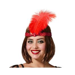 Diadema Rojo Brillante Con Pluma para Cabaret, Años 20 y Fiestas Temáticas Precio: 0.88999977. SKU: B1AP9N353N