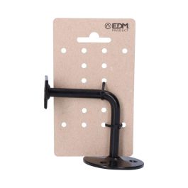 Edm Soporte barandilla negro, acero, base ø6 cm, soporte 5.5x2.5 cm