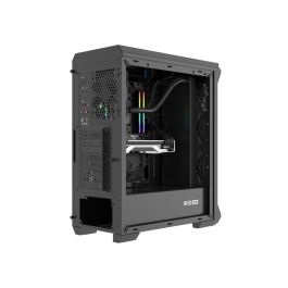 Genesis Irid 505F Caja Gaming Midi Tower ATX/Micro-ATX/Mini-ITX con 5 Ventiladores Preinstalados, Panel Lateral Cristal Templado Negro