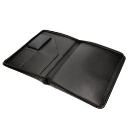 Carpeta Portafolios Cremallera Con Bolsa Para Movil Y Tarjetero Color Negro 260x355 mm