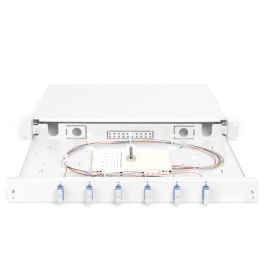 Digitus LWL Spleißbox 1HE, caja de empalme de fibra óptica 6x SC DX OS2, gris