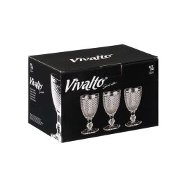 Vivalto Copa Diamante Agua Transparente 256 ml Vidrio 7.8x15.1x7.8 cm (36 Unidades)