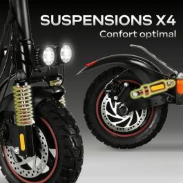 Ezway Patinete Eléctrico Todoterreno Plegable GO - 10" - 48V - 800W - Autonomía 50 km, Luz de Freno e Intermitentes