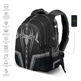Karactermania Mochila Spiderman Run. Plus Fan Town 44x34x21 cm con 3 Compartimentos y Puerto USB