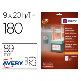 Avery Etiquetas Adhesivas Removibles Blancas 62x89 mm, 9 Etiquetas/Hoja, Compatibles Impresora Láser, Inyección Tinta, Fotocopiadora, Certificado FSC Precio: 15.49999957. SKU: B1HVAG3YG5