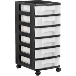 Archivo 2000 Cajonera de Almacenaje Sostenible, 6 Cajones de 6L Transparente, Carcasa Negra con Ruedas 390x290x685 mm Precio: 64.95000006. SKU: B1KJYXGXBF