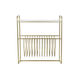 DKD Home Decor Revistero Dorado Metal y Espejo 35 x 76 x 83 cm