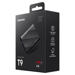 Samsung MU-PG4T0B Disco SSD Externo Portátil T9 4TB USB 3.2 Gen2 Tipo C 2000 MB/s Negro
