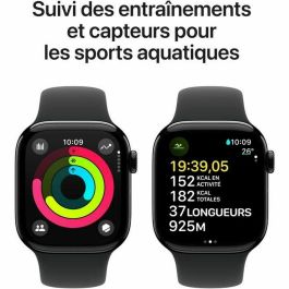 Apple Watch Series 10 GPS - 42 mm - Caja de aluminio en negro azabache - Correa deportiva negra - S/M