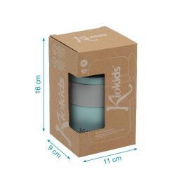 KioKids Termo Papillero De Acero Inoxidable 500ml Con Cuchara Sage Mantiene Temperatura 12h