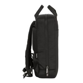 Safta Mochila Business para Portátil 13.3'' con USB, Negra, 29x39x11cm, Nylon 900D y Piel PVC