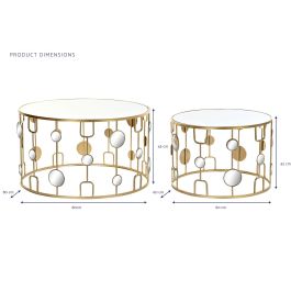 Mesita Auxiliar Glam DKD Home Decor Dorado 80 x 45 x 80 cm Set de 2