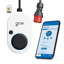 go-e Gemini flex 2.0 22 kW Wallbox Inteligente para Coche Eléctrico con Conectividad Celular, WiFi, Portátil y Protección DC