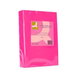 Papel Color Q-Connect Din A4 80 gr Rosa Intenso Paquete De 500 Hojas