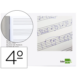 Liderpapel Bloc Música Pentagrama 5mm Cuarto 20 Hojas 100 g/m² Grapado Precio: 1.50000032. SKU: B14Y5ZR3JP