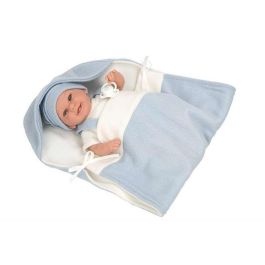 Muñecas Arias Muñeca Elegance Babyto Azul con Manta, Incluye Chupete (Muñeco de Peso), 35 cm