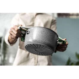 Ballarini 75002-826-0 Salina - Cacerola de aluminio de 20cm con tapa de cristal, 2.67L, antiadherente, gris, apta para inducción y horno