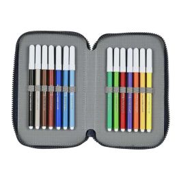Plumier Doble F.C. Barcelona Corporativa Azul Granate 12.5 x 19.5 x 4 cm (28 piezas)
