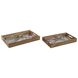 DKD Home Decor Bandeja Tropical 24 de Madera de Mango Acabado Decape con Palmera Verde Naranja 27x43.5x5.5 cm Set de 2 Precio: 30.68999956. SKU: B19BCB9Y9Z