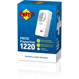 AVM FRITZ! Powerline 1220 - Bridge GigE, HomePlug AV2, 1200 Mbit/s, 2 puertos Gigabit Ethernet con enchufe integrado
