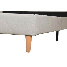 DKD Home Decor Cama Urban de Poliéster y Madera Beige 219x104x170 cm para Colchón 150x200 - Desmontable