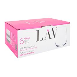 Lav Set de 6 Vasos 360 ml Colección Gaia - Medidas 6.5 x 8 x 10 cm (8 Cajas)