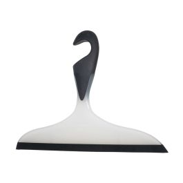 Wenko Limpiacristales loano 23 cm Negro/Blanco para Baño y Ducha, con Gancho, Limpieza sin Reflejos en Espejos, Mamparas, Azulejos