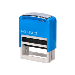 Q-connect Sello Entintado Automatico Contabilizado, Almohadilla 14x38 mm Color Azul
