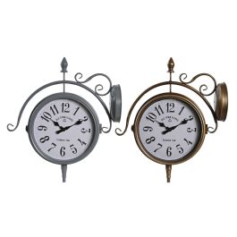 DKD Home Decor Reloj de Pared Tradicional de Hierro y Cristal para Decoración del Hogar Gris Dorado. Funciona con 1 pila AA. Medidas 43x47x14.5 cm Precio: 126.50000055. SKU: S3044954