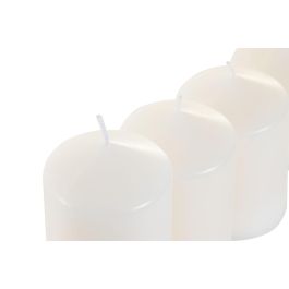 DKD Home Decor Vela Básicos de Cera Blanca 14x16x14 cm, Juego de 4 Velas Decorativas para Hogar con Duración de 35 a 60 Horas