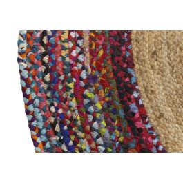 DKD Home Decor Alfombra Chindi Indio Multicolor 200 x 200 cm Algodón Yute Hecho a Mano