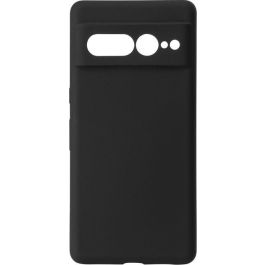 eSTUFF Funda de silicona Madrid para Google Pixel 7 Pro - Protección trasera y lateral, tacto sedoso, forro de microfibra, Negra