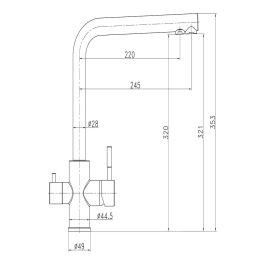 Verhal Grifo Monomando Cocina Caño Alto Osmosis 3 Vías Inox Cepillado