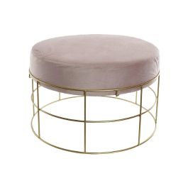 DKD Home Decor Reposapiés Pink Glam de Terciopelo Poliéster y Metal Rosa Palo y Dorado 60x60x37.5 cm Altura Asiento 39 cm Precio: 53.81112. SKU: S3023460